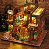 Jiate DIY Miniature House Time Imprint 3D Puzzle Book Nook with Light Handmade Decoration Gift