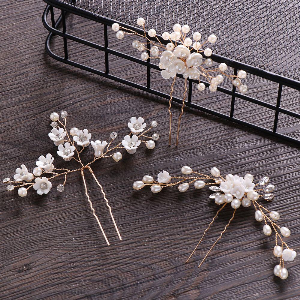 1/2/3PCS Crystal Hair Jewelry Wedding Headpieces Hair Clips Women Hairpins Headwear