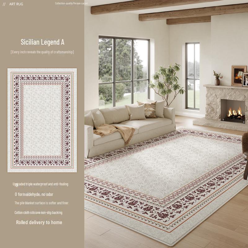 Bohemian Dirt-Resistant Living Room Carpet: Easy-Care, No-Wash 2025 High-End Light Luxury Sofa Blanket & Bedroom Floor Mat
