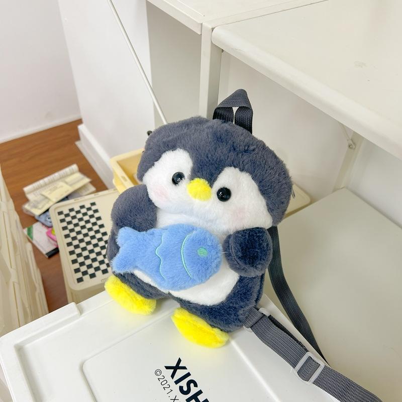 Schoolbag a Penguin Backpack Backpack Girl Doll Cute Plush Little Penguin Doll Schoolbag Cartoon Bag