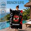Custom Name Beach Towel Al-Ahly FC Crest Microfiber Beach Towel, Lightweight for Summer Travel, Swimming Pool Fan Birthday Gift