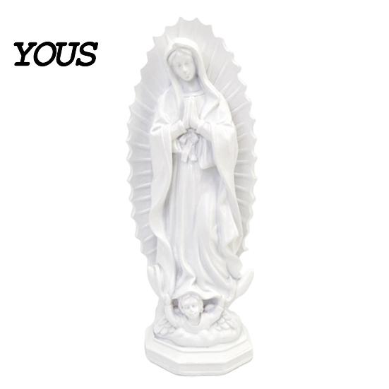 Dekoracje do Kącika Kawowego Figura Religijna Matki Bożej z Guadalupe, Figurka Dziewicy Maryi, Rzeźba z Żywicy, Egzotyczne Akcesoria do Domu Inspirująca Sztuka dla