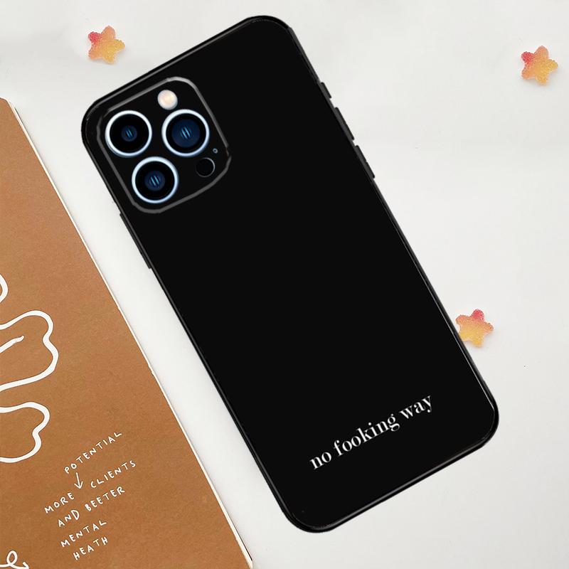 Simple Minamilst Black Quote Phone Case For iPhone 17 Pro Max 14 13 12 11 15 16 Pro Max mini 15 Plus 16e 17 Air Funda