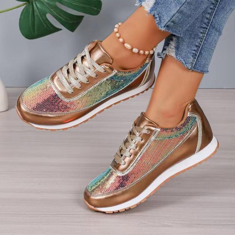New Thick-soled Front Lace-up Casual Sports Shoes for Women Large-sized Low-top Single Shoes for Running