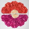 Folding Fan Waterproof 3-layer Petals Bamboo Handle Handheld Chinese Yangge Dance Fan Performance Prop for Performance