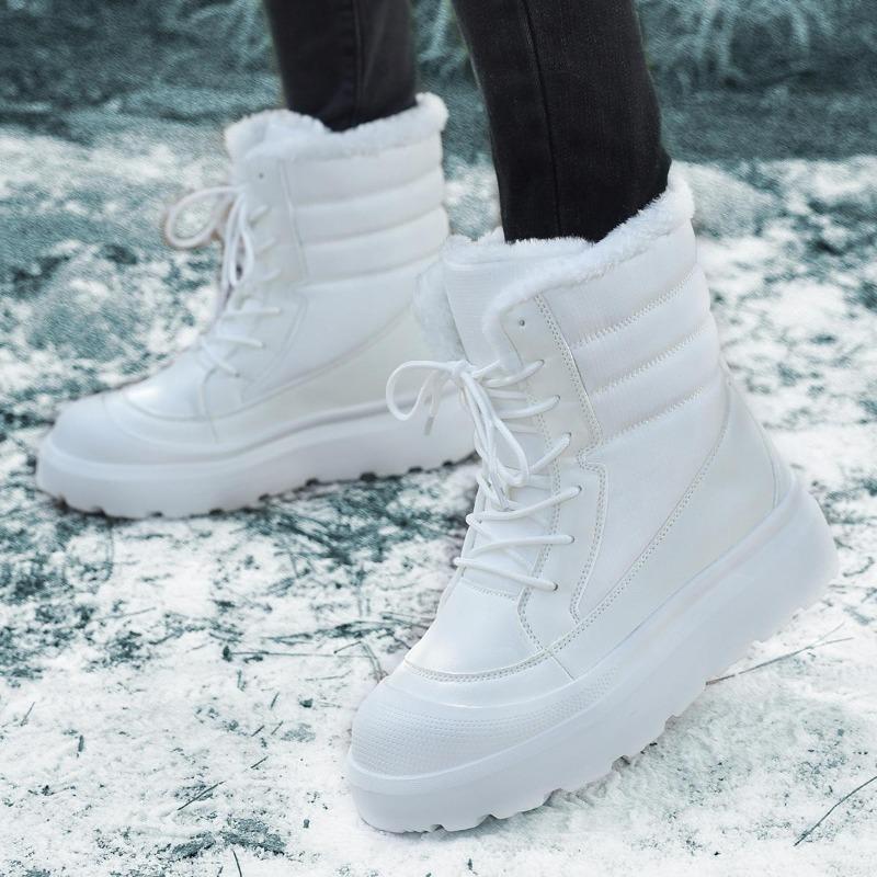 TUINANLE Stivali da Neve Antiscivolo da Donna Stivaletti Invernali alla Caviglia in Peluche Spesso Donna con Plateau Tengono Caldo Scarpe Imbottite in Cotone