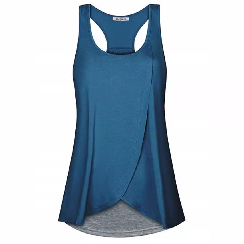 Damen-Stillweste in Übergröße, Rundhalsausschnitt, ärmellos, Patchwork, Anti-Glanz-Stilloberteil