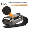 Leather Strap Glasses Holder Car Sunglasses Clip for Visor Multi-Function Cards Ticket Stylish Scratch-Resistant Lining Zinc Alloy Elastic Clamp
