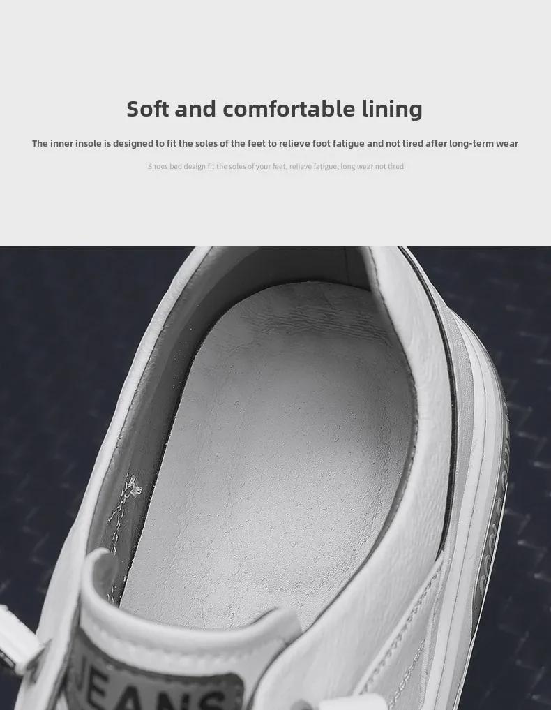 2025 Summer Men's Casual Leather Sneakers - Trendy, Non-Slip, Low-Top Sports Shoes