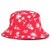 Black Leaf Bucket Hat Summer Coconut Tree Unisex Simple Bob Caps Hip Hop Gorros Men Women Panama Cap Beach Fishing Boonie Sunhat