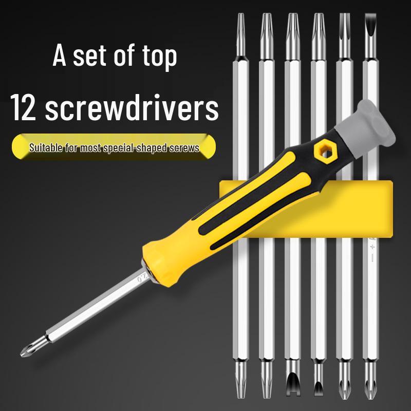 Multi-Function Small Screwdriver Set: Phillips, Torx, Triangle, Slotted, Double-Ended
