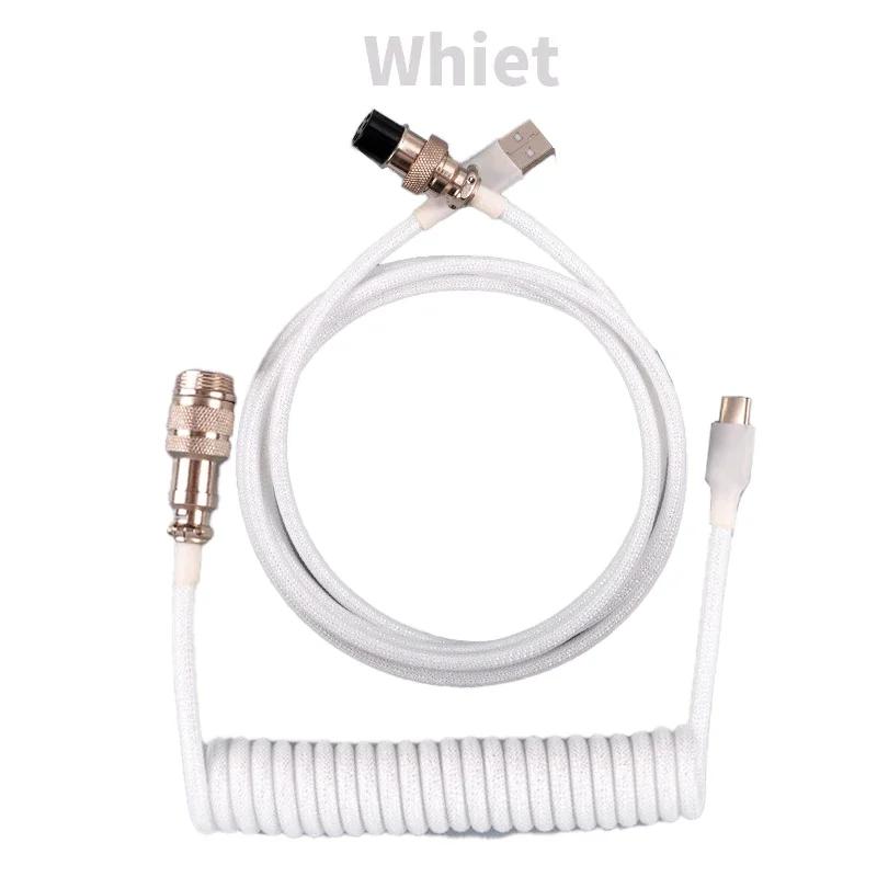 3M Type C Coiled Keyboard Cable With Aviator Connector Usb Mechanical Keyboard Wire For Desktop Computers