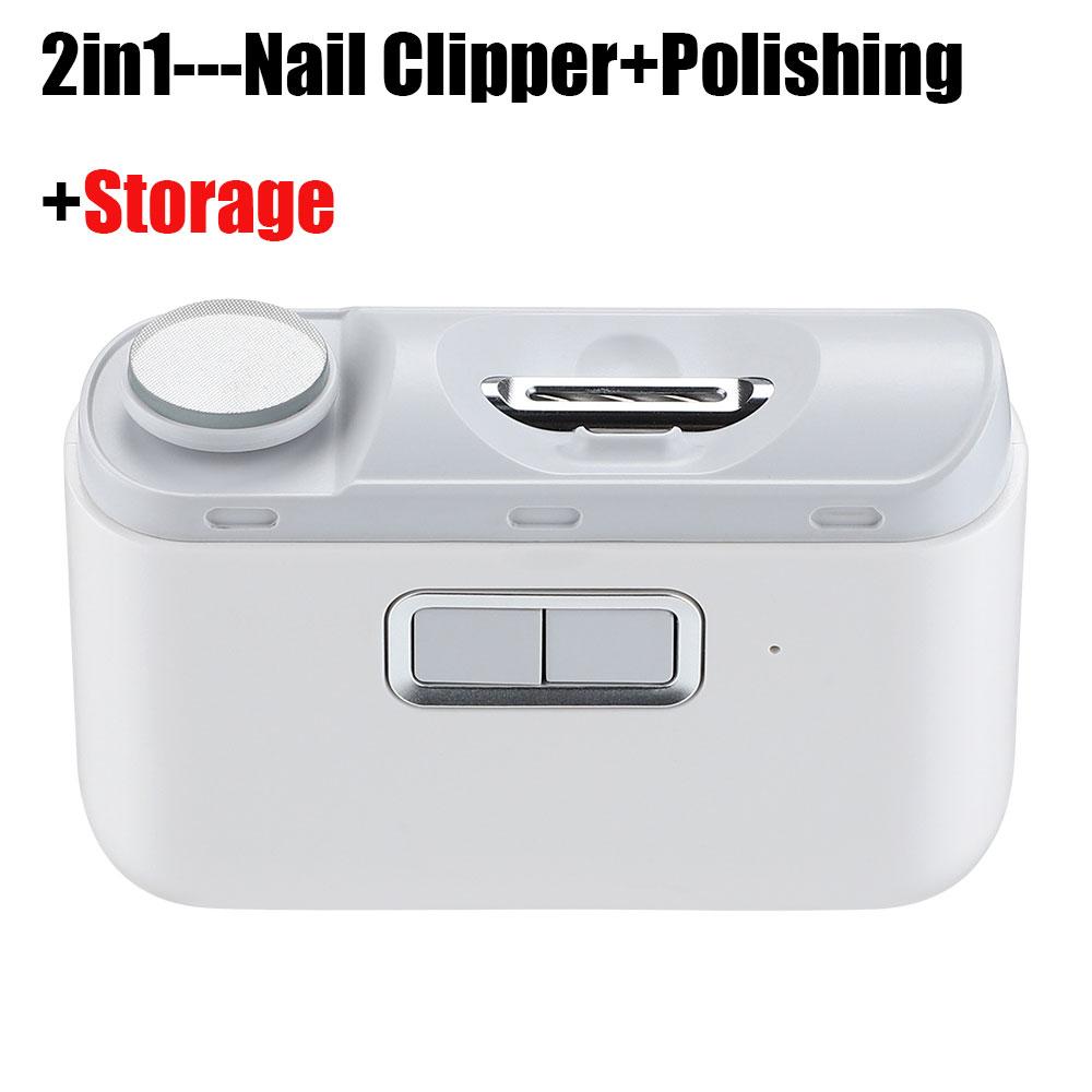 2 in 1 Rotatable Electric Nail Clipper Grinding and Polishing With Lighting Automatic Rechargeable Nail Trimmer for Baby Adult