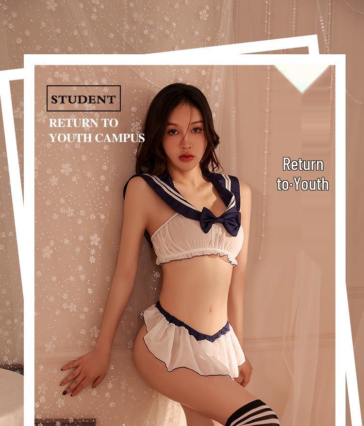 Verlockende Dessous: Sexy Schrittlose Schülerin Rollenspiel-Set