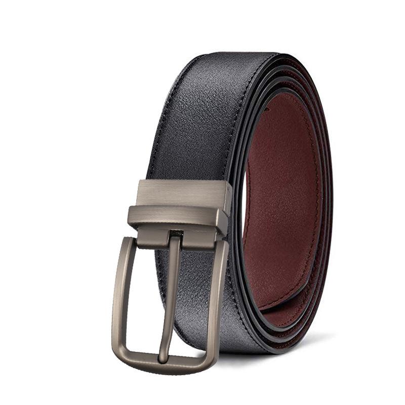 

Men S Zinc Alloy Pin Buckle Belt Cowhide Business Casual Belt 120*3.3cm