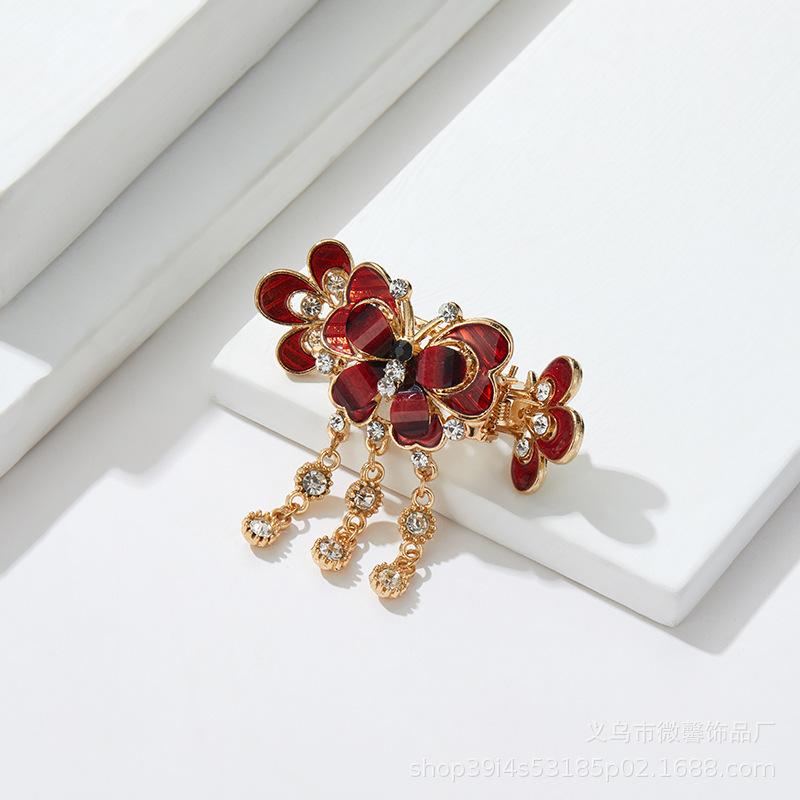 Разнообразие цветов, ретро-подвеска-бант с бахромой, трехмерный супер-блестящий краб-зажим для волос