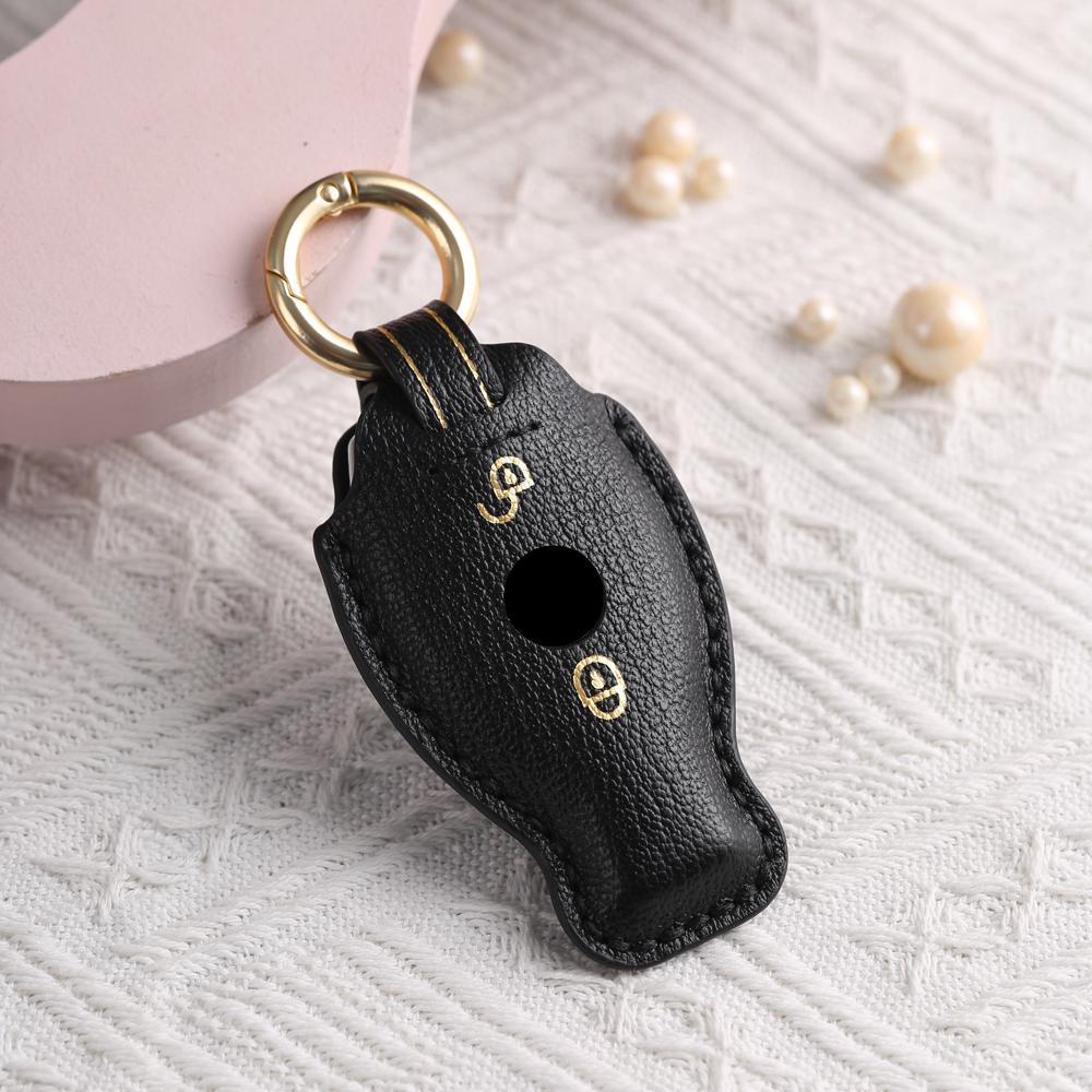 2 3 Botton Leather Car Key Case Fob Cover For Mercedes Benz Cla Glc Gla Glk W203 W210 W211 W204 W176 A B C Class Amg Accessories