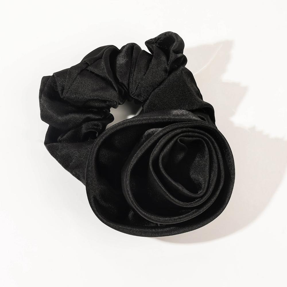 Flower Design Korean Hair Bands Satin Material Big Flower Scrunchies Satin Hair Rope  Korean Style