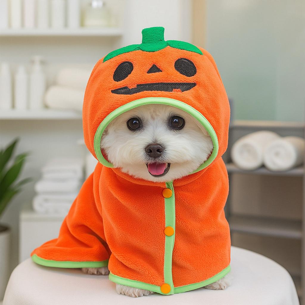 Halloween Pet Bath Towel, Funny Bath Towel, Pet Clothing Soft Bath Towel With Super Absorbent Water