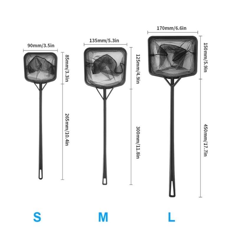 Y3NA Functional Aquariums Square Fishing Net with Long Handle Fishing for Catching