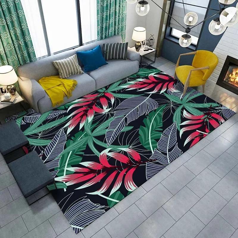 Tropical Plant Leaf Printed Floor Mat Door Front Decoration Home Living Room Floor Mat