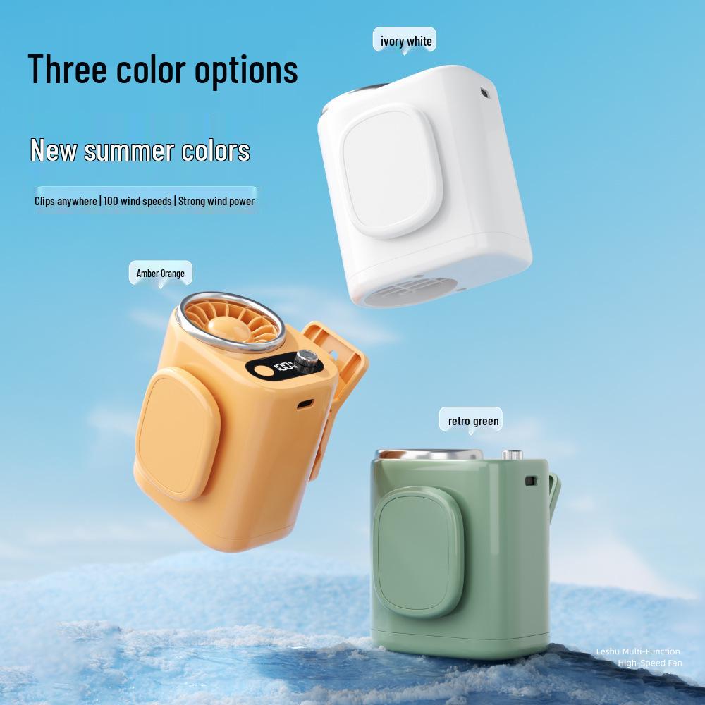 2026 Portable USB Charging Waist Clip Fan for Outdoor Sports & Travel