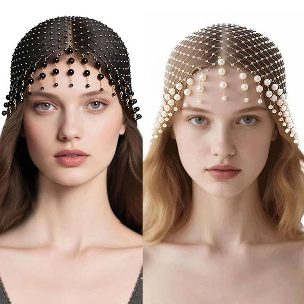 Hohles Perlenquasten-Haarhut Perlenquasten Luxus-Kopfbedeckungen Brautaccessoires