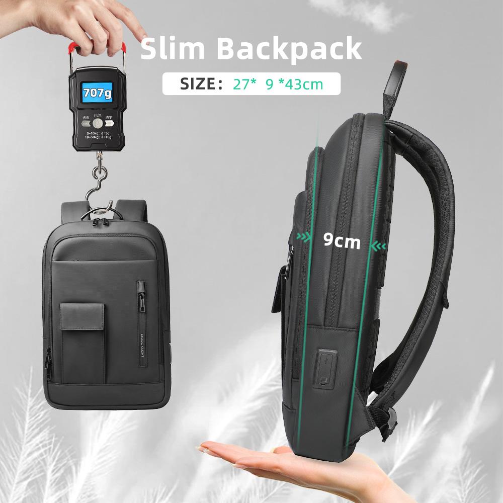 Heroic Knight Slim 15.6" Laptop Backpack with USB Charging Port Lightweight Water-Resistant Work Bag Anti-Theft Business Rucksack
