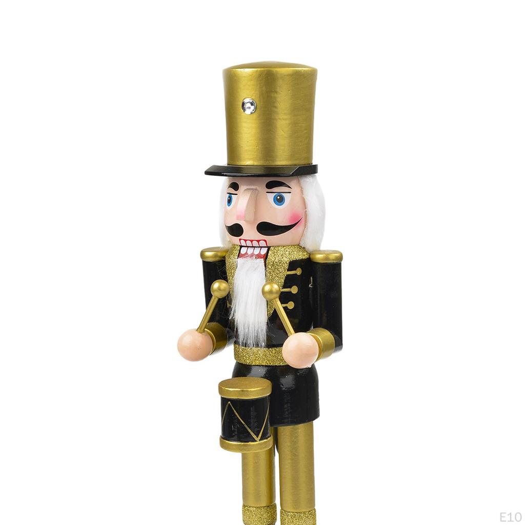 Christmas Nutcracker Hand Painted Doll Wooden King Solider Figurine for Display Party
