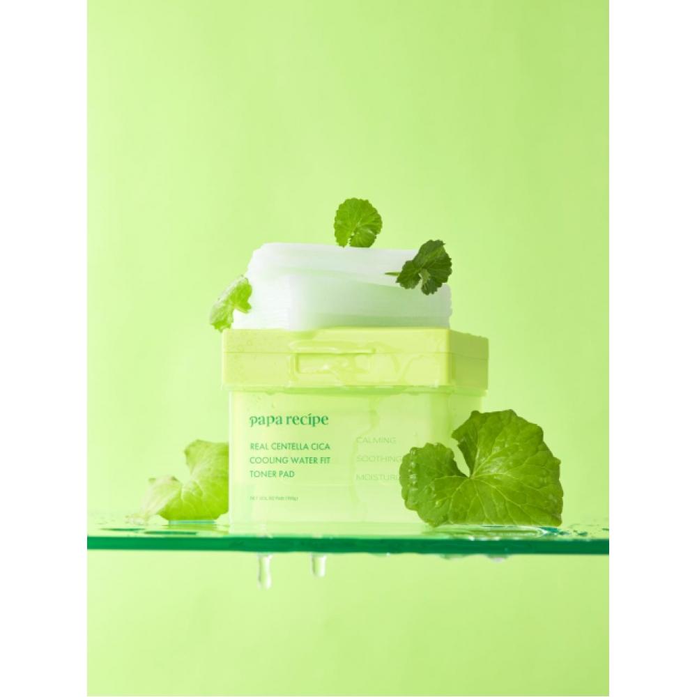 Paparecipe Real Centella Sica Cooling Water Fit Toner Pad  80 Sheets NONE