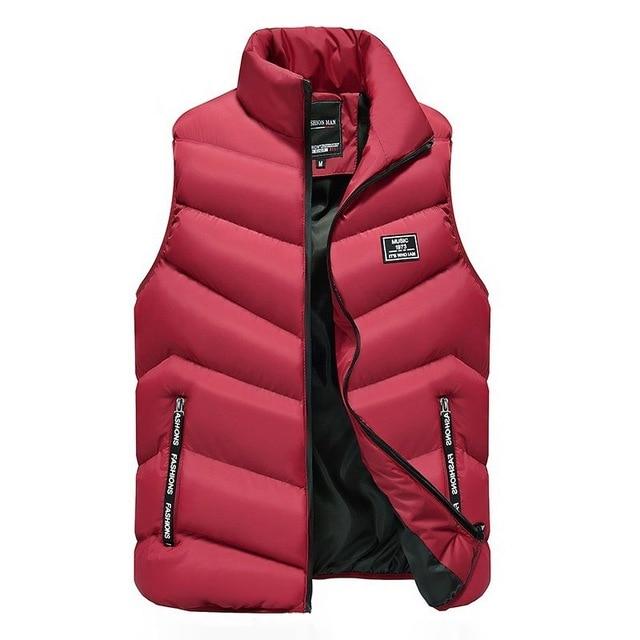 Menn Packable Vest Tykk vest Stativ -Up Krage Polstret Lett dunvest Vinterklær