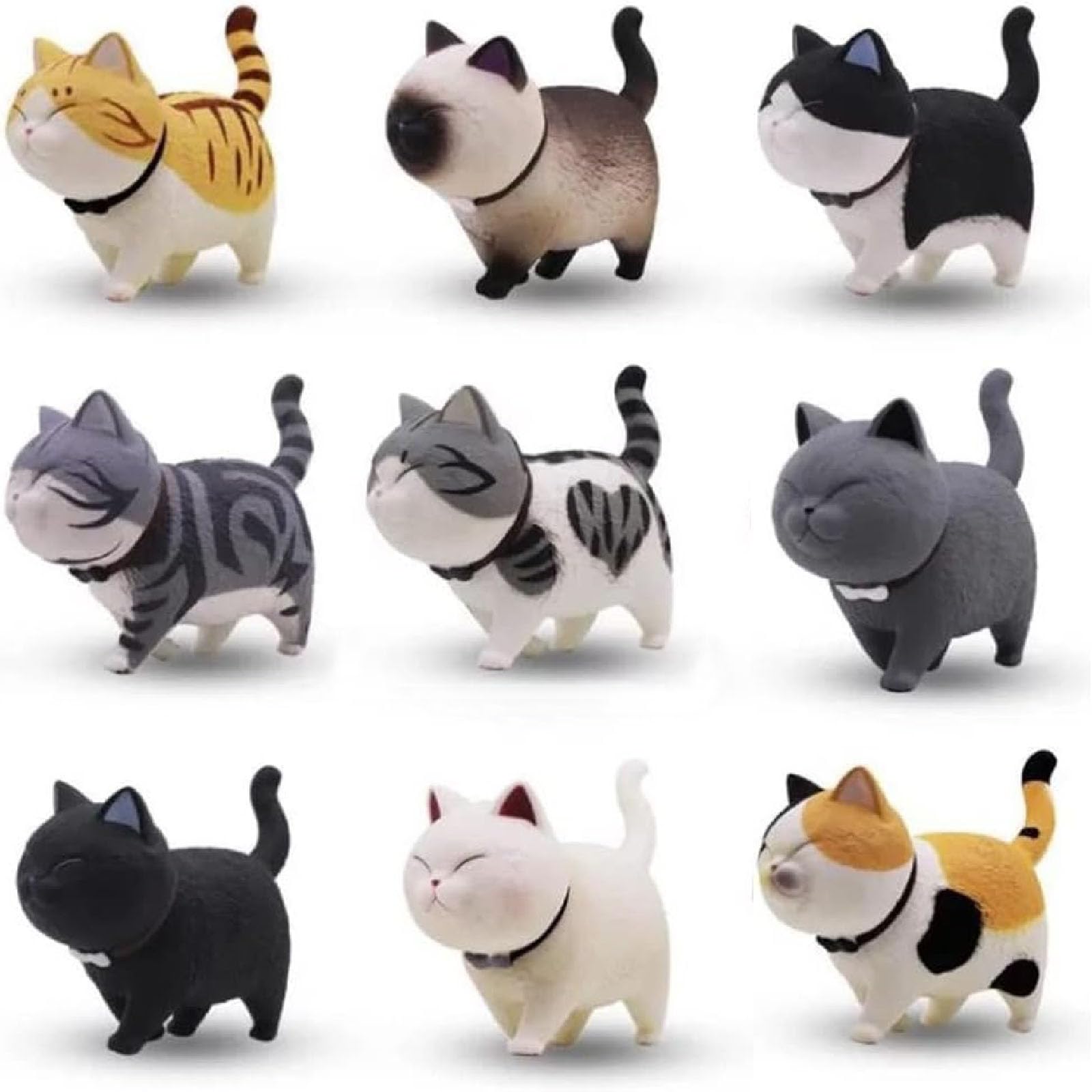 

Фигурка кошки SensaBliss Work, набор из 9 фигурок для кошек, товары для кошек, разные товары, мини-фигурки, украшения для интерьера, милые автомобильные аксессуары, вход в бонсай