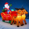 5.91FT Inflatable Toy Santa Claus Sleigh Reindeer Christmas Yard Decoration LED Lit Xmas Supplies Home Ornament Festive Gift