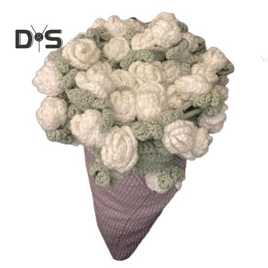 Gehäkelte Blumendecke, handgefertigt, Rosenstraußdecke, Maiglöckchen, gehäkelte Blumenstraußdecke für Sofa, Bett, Couch, Heimdekoration