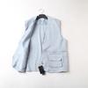 Spring and Summer Men's Vest Linen Vest Loose Large Size Middle-aged and Elderly Casual Multi-pocket Waistcoat
