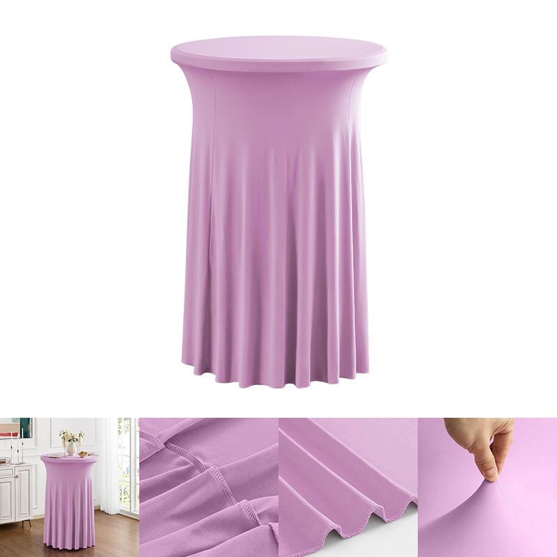 60/70/80cm Cocktail Table Skirts Stretch Spandex Fitted Tablecloths Wrinkle-Resistant Washable for Weddings Parties Banquets