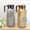 1.1L Large Capacity Ribbed Pitcher With Lid And Handle Transparent Water Jug Drink Storage Pot For Home And Office Use