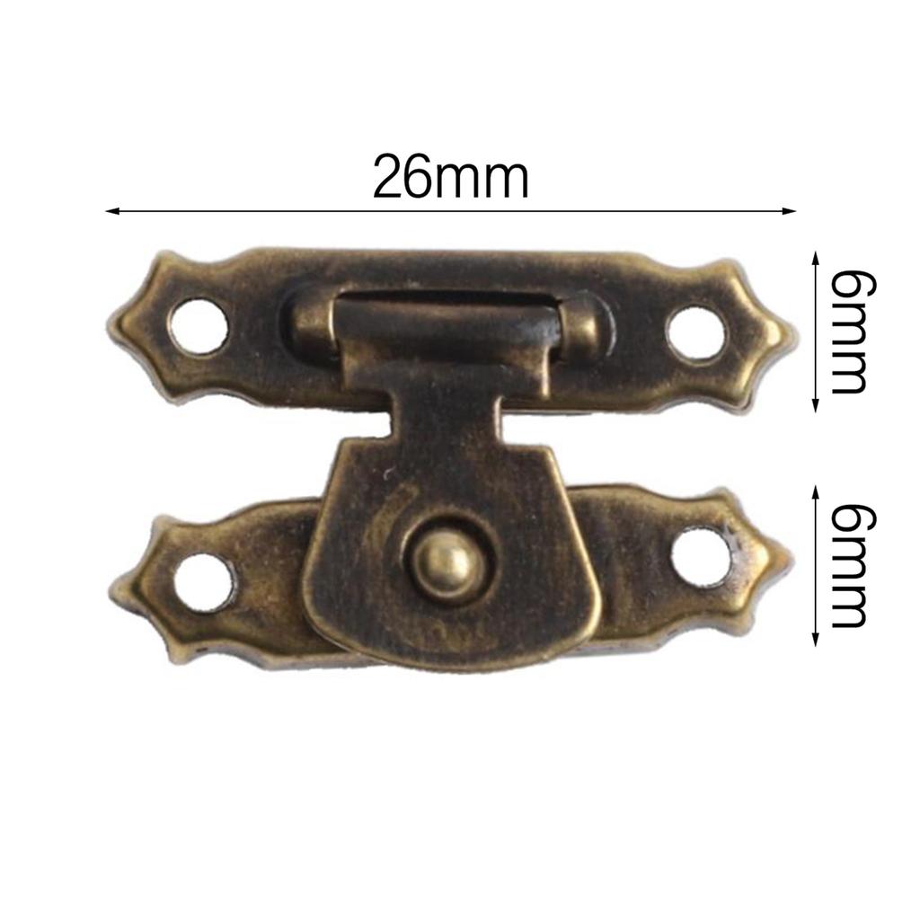 10Pcs Antique Bronze Hasps Iron Catch Latches Set For Jewellery Box Suitcase Wooden Box Hasps Buckle Furniture Hardware