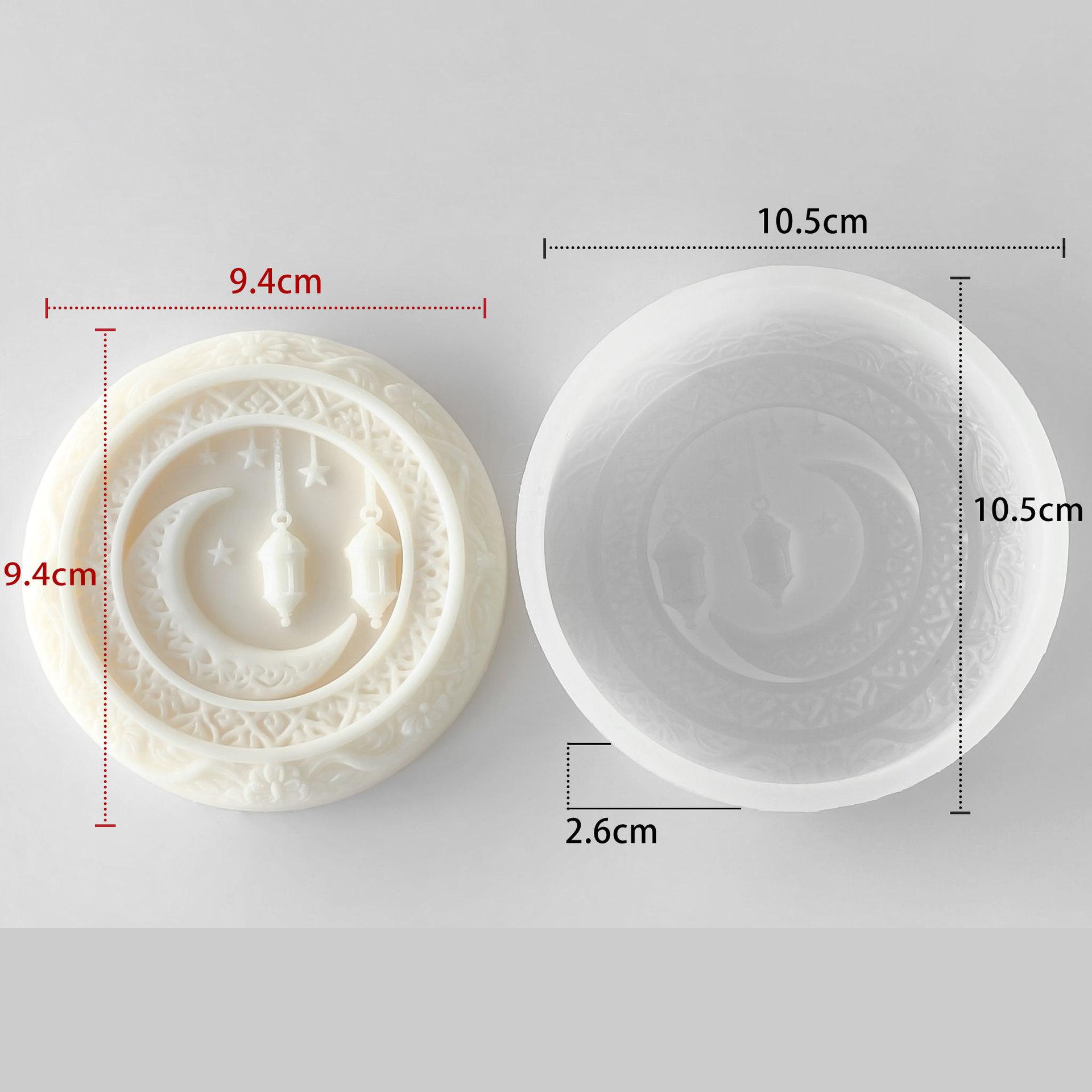 Round Moon Scented Candle Decoration Silicone Mold Diy Crescent Diffuser Stone Plaster Abrasive
