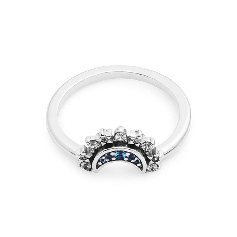 

Pandora 192675c01 Moment Celestial Blue Sparkling Crescent Moon Crescent Moon Silver Ring 192675C01-48