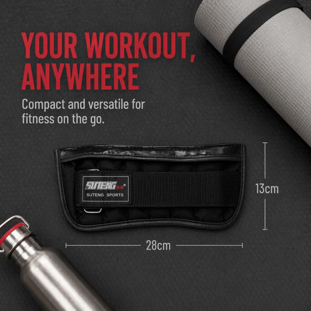 2PCS Padded Empty Wrist Sandbag Cover PU Leather Black Empty Weight Covers Pair Home Workout