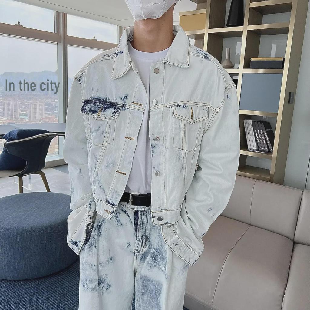 2023 Herr Höst Lös Ledig Tvådelad Kostym: Trendig jacka och byxor i stora storlekar