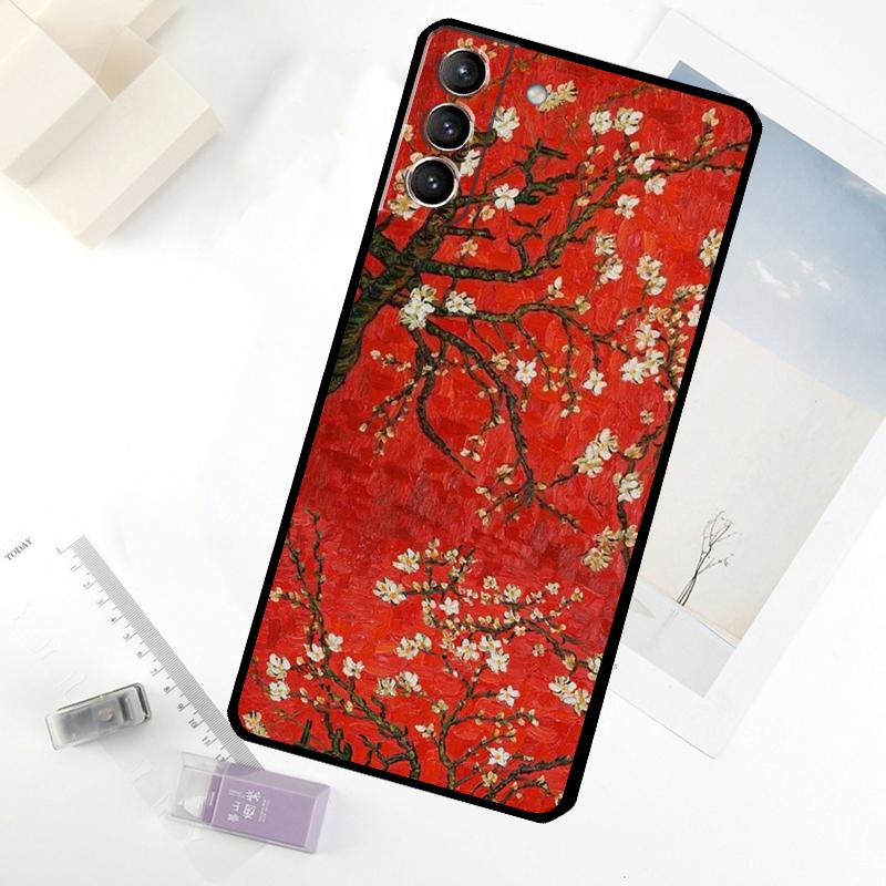 Blossoming Almond Tree Phone Case For Samsung Galaxy S25 S26 Ultra S20 S21 S22 S23 S24 Ultra S10 Plus S25 FE Cover