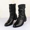 Winter Pointed Toe Mens Mid-calf Boots Increased To Leather Men's Boots Long Tube Mens Winter Boots