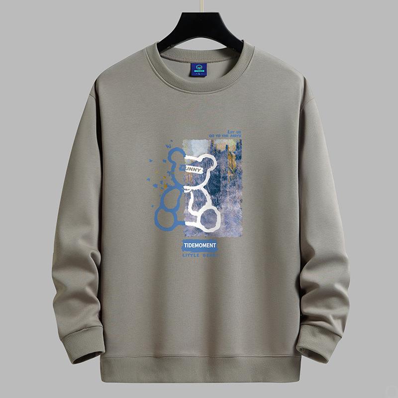 QICED HerbstkleidungHerbst O-AusschnittLässige bedruckte Herren Langtops Unterhemd Langarmhemden