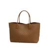 New Double-sided Woven Tote Bag Women's Genuine Leather Shoulder Handbag Large-capacity Shopping Bag Vegetable Basket Commuter Versatile