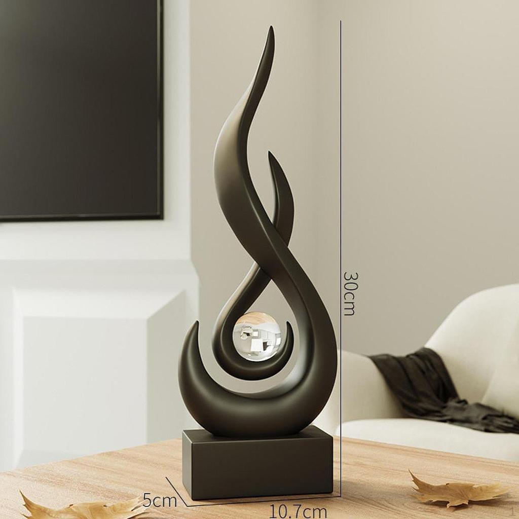 Abstrakt Ildstatue Skrivebordspynt Håndverk Samleobjekter Kreativt Design Resin Flamme Figur Moderne