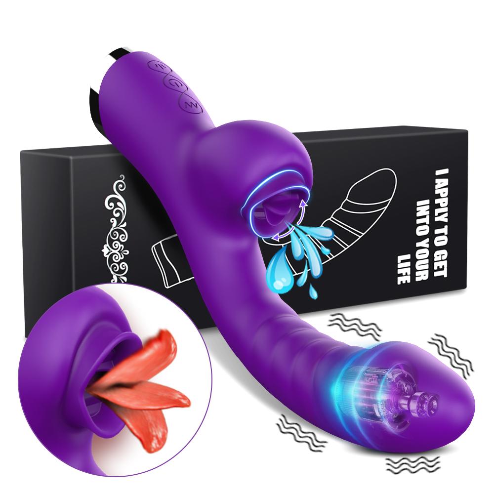 Vibratore per le donne 2 in 1 macchina per leccare stimolatore del clitoride punto G potente vibro vibratore bacchetta femminile ventosa per clitoride giocattoli adulti del sesso