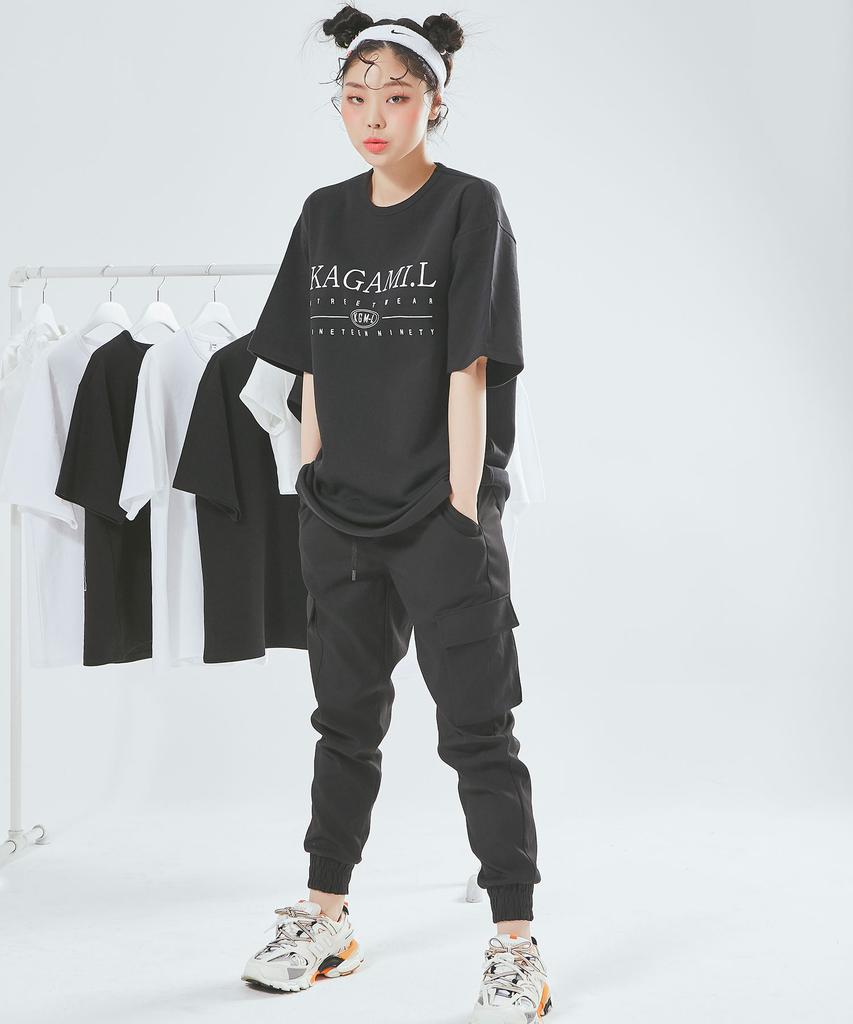 Kagamiel Oversized Big Front T-Shirt Black