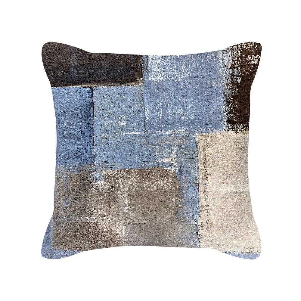 45x45cm Modern Abstract Art Blue Green Yellow Throw Pillow Cover Living Room Sofa Office Car Lumbar Cushion  Home Decor